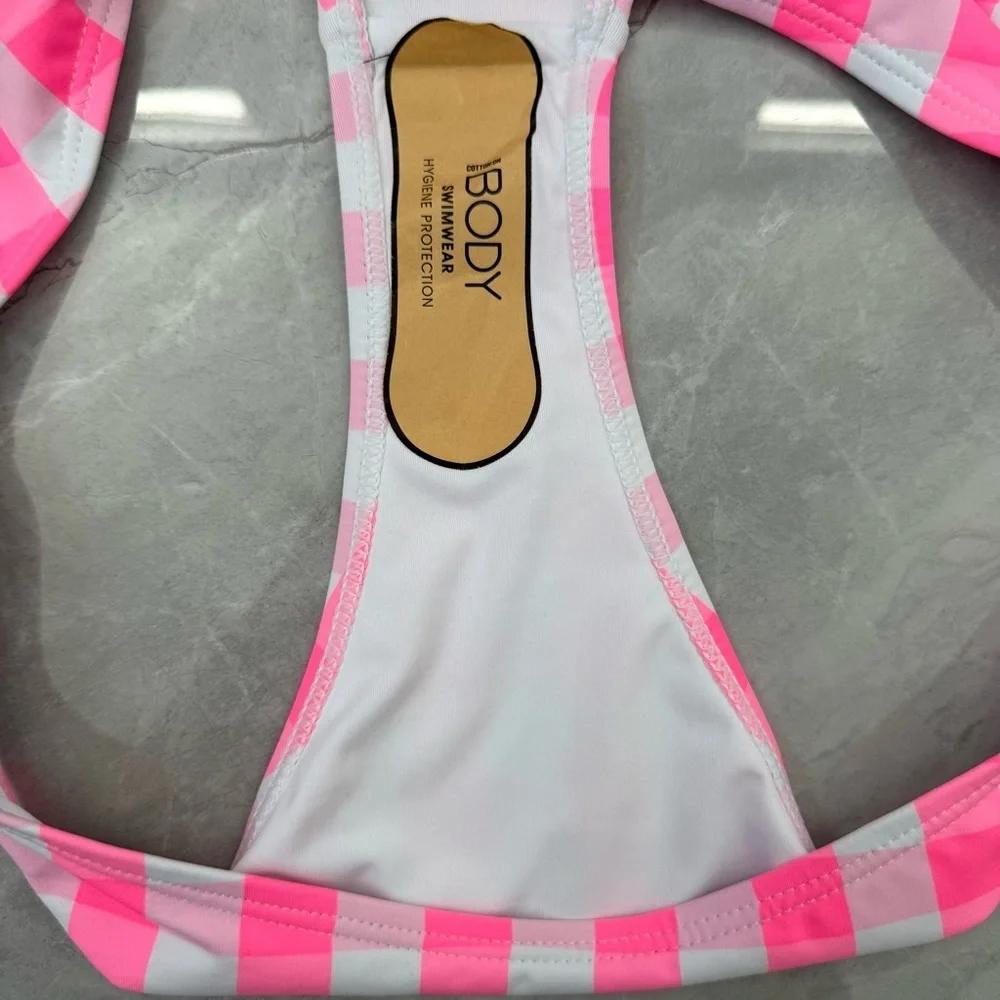 Women’s Cotton On Body High Side Brazilian Seam Bikini Bottom Checkered Swimsuit - Picture 7 of 14